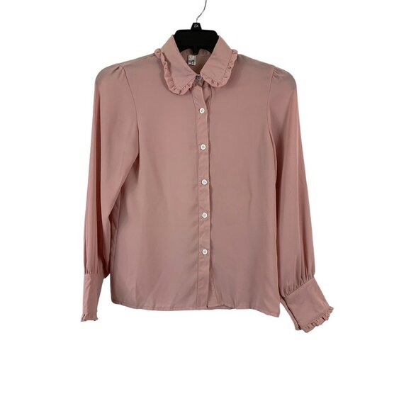 Tops - Women's Rose Pink Long Sleeve Shear Blouse